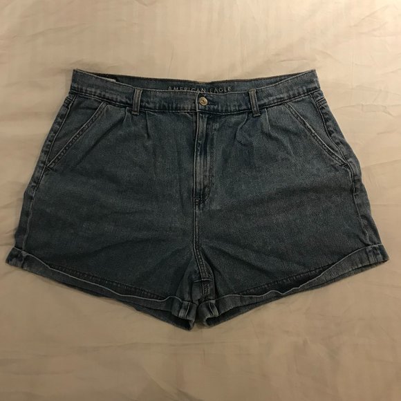 High-Waisted Paperbag Denim Shorts - Picture 1 of 4